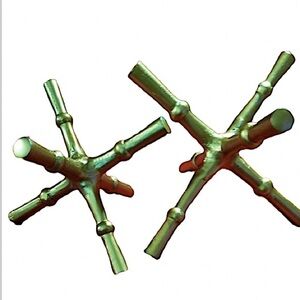 Gold Decorative Large and Medium Cast Iron Metal Nostalgic Jacks Set of 2.